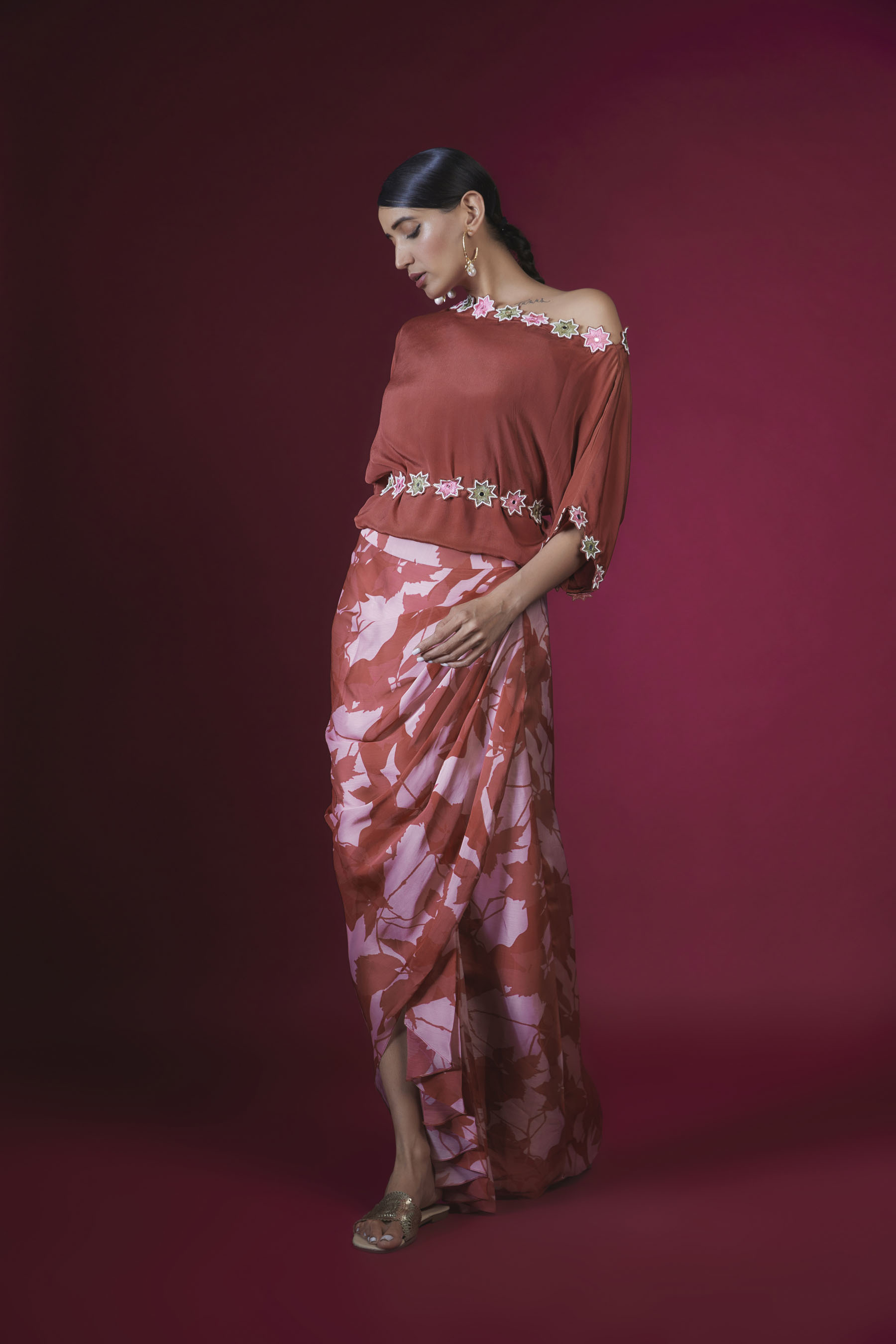 Star Off Shoulder Dhoti