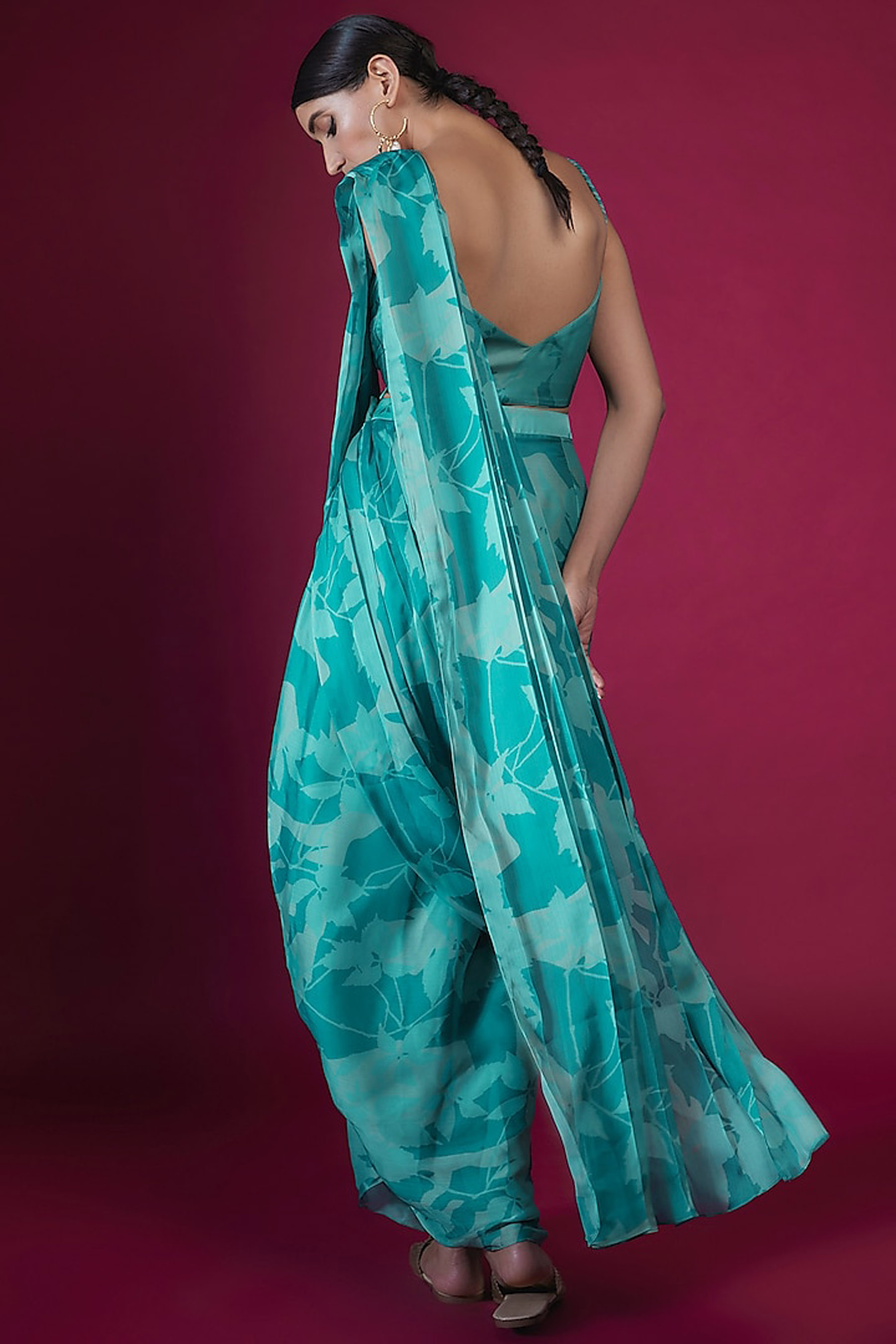 3 Leaf Drape Dhoti Saree