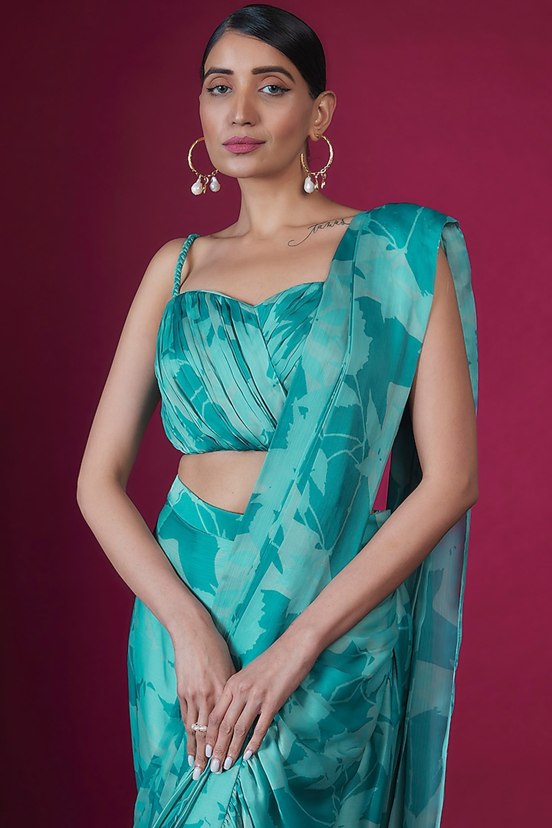 3 Leaf Drape Dhoti Saree