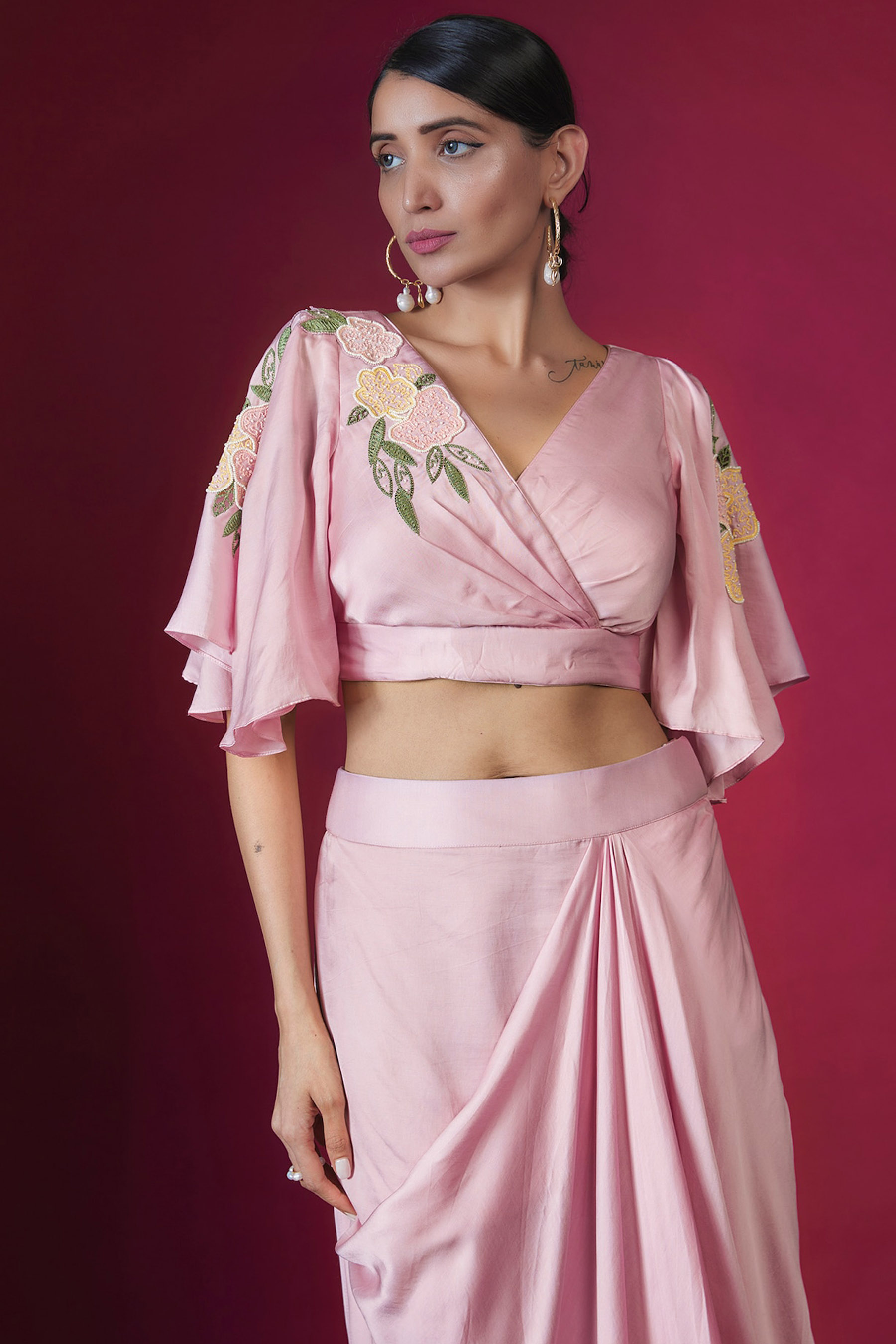 Butterfly Sleeves Dhoti Set