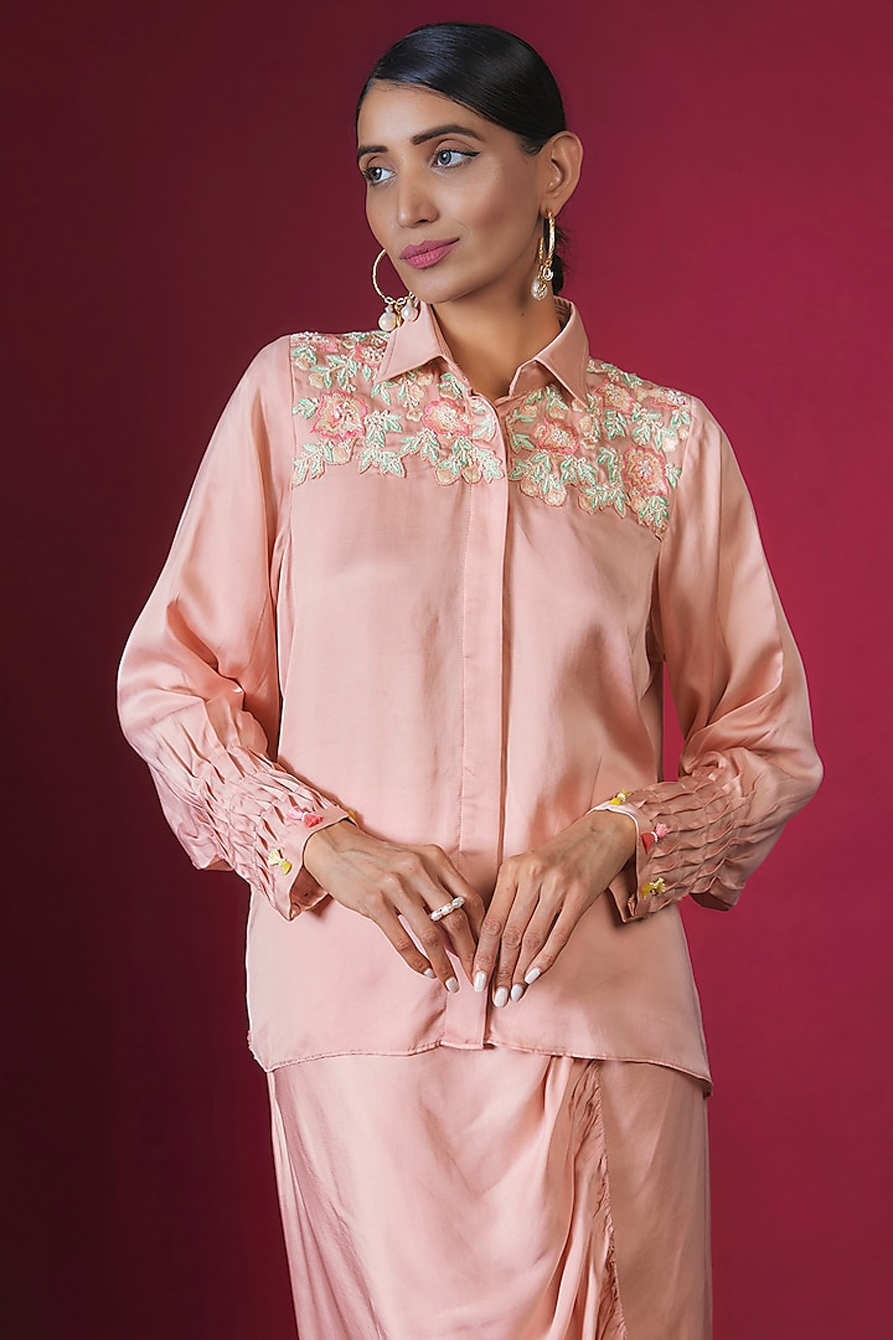 Crown Floral  Shirt Dhoti