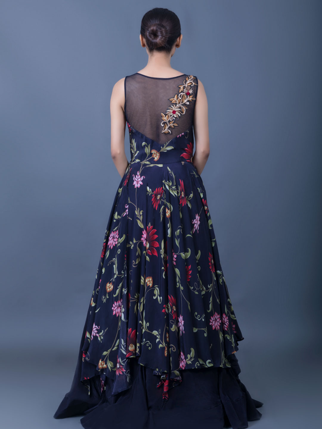 ANEMONE PRINTED CORSET WITH UMBRELLA SKIRT