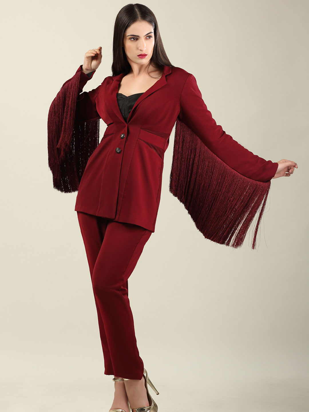 VOLVO FRINGE  BLAZER PANTS SET