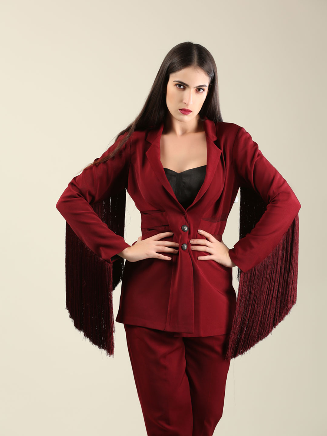 VOLVO FRINGE  BLAZER PANTS SET